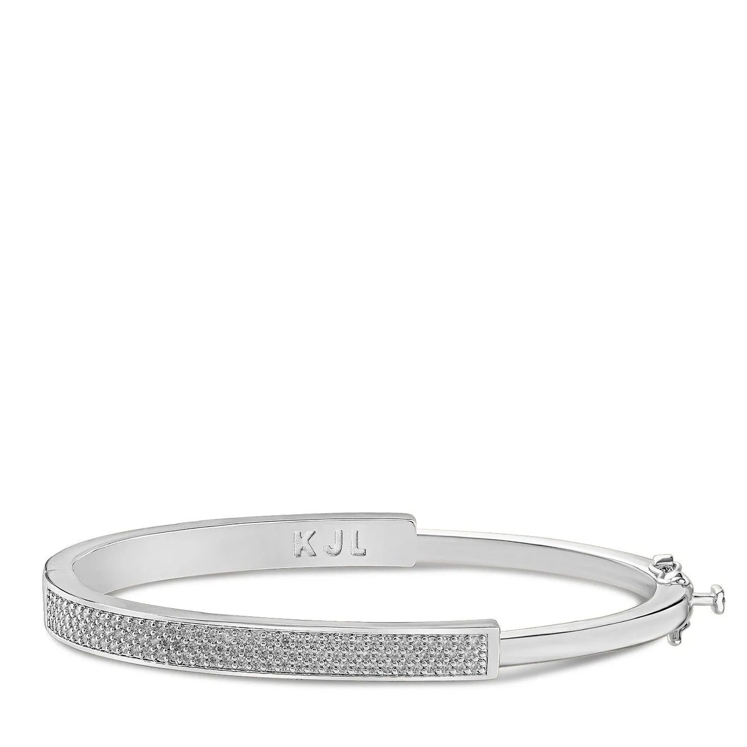 Pave CZ Half Wide Bangle