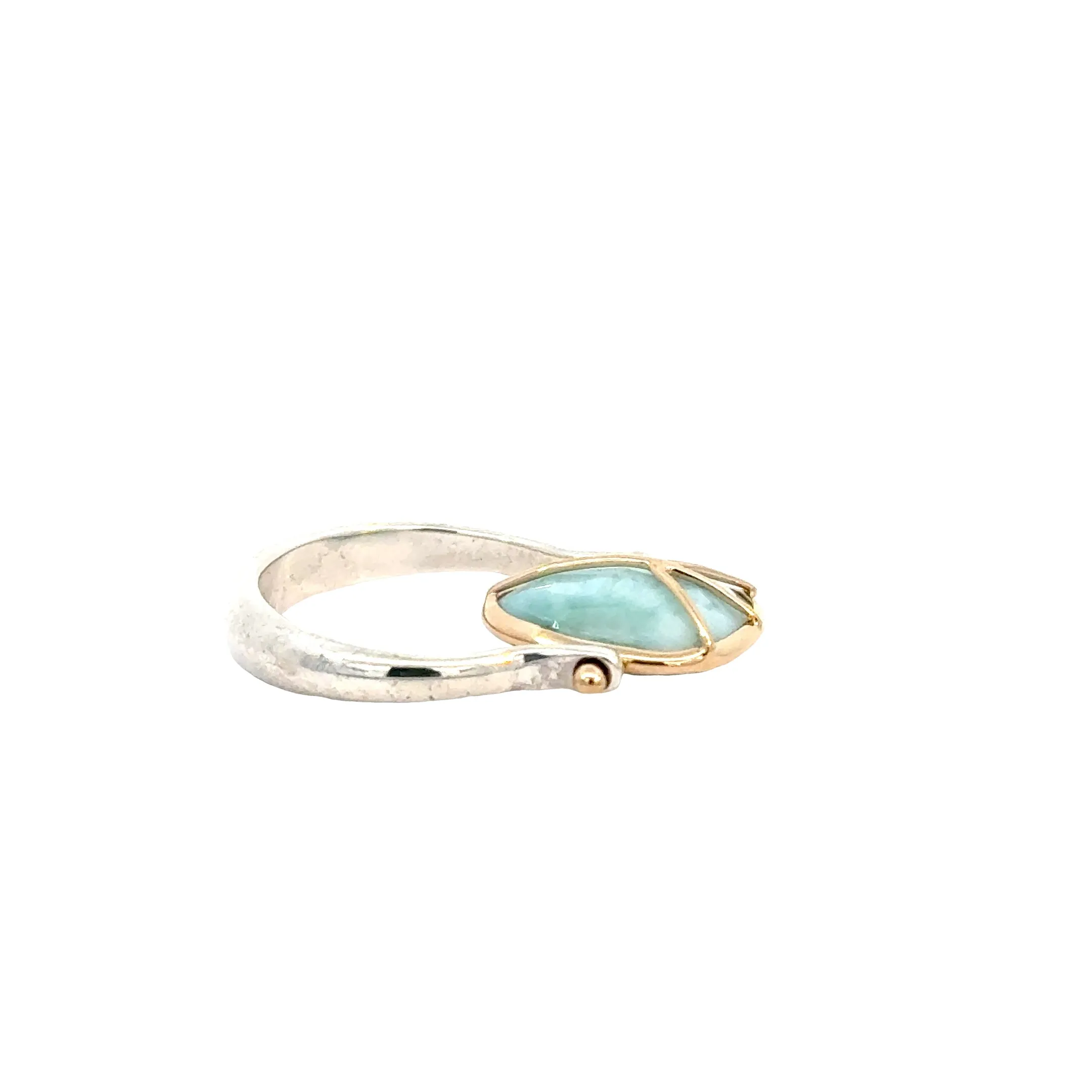 Peace Sign Larimar Spinner Ring