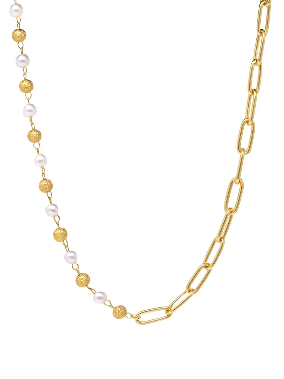 Pearl Paperclip Chain Necklace