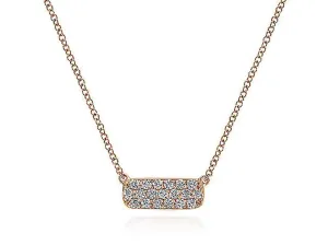 Petite Diamond Bar Necklace in Rose Gold