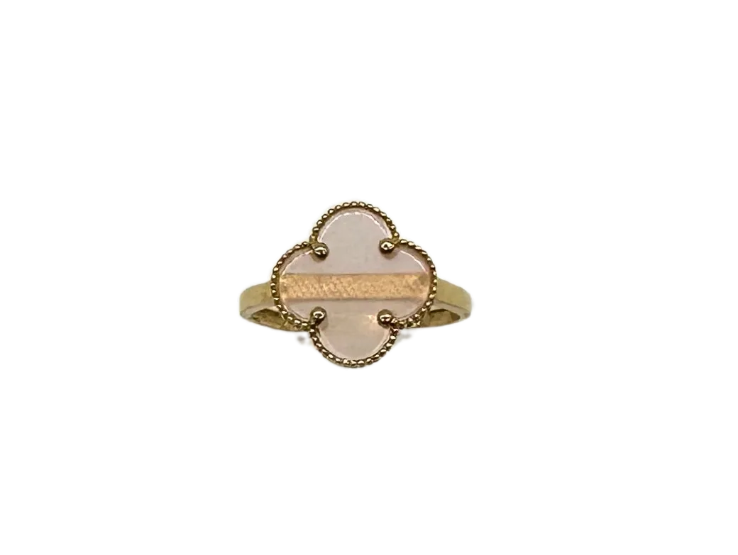 Pink Mother of Pearl Clover Ring