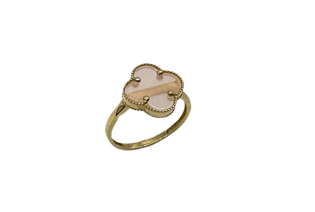 Pink Mother of Pearl Clover Ring