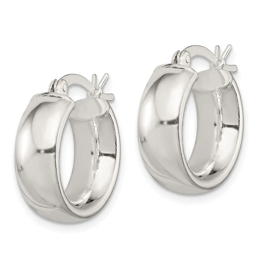 Polished 6mm Round Hoop Earrings in Sterling Silver