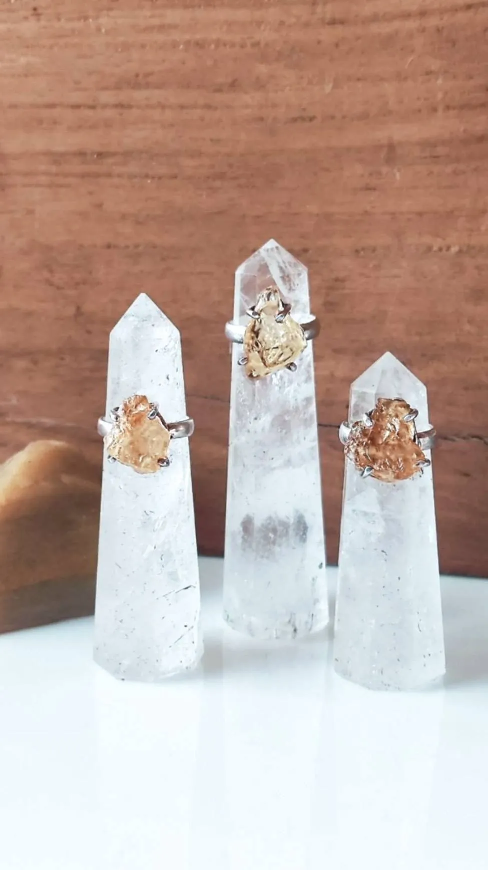 Raw Citrine Crystal Birthstone Ring