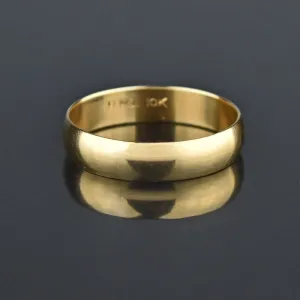 Retro Mens 10K Gold Wedding Band Ring, Sz 11.75