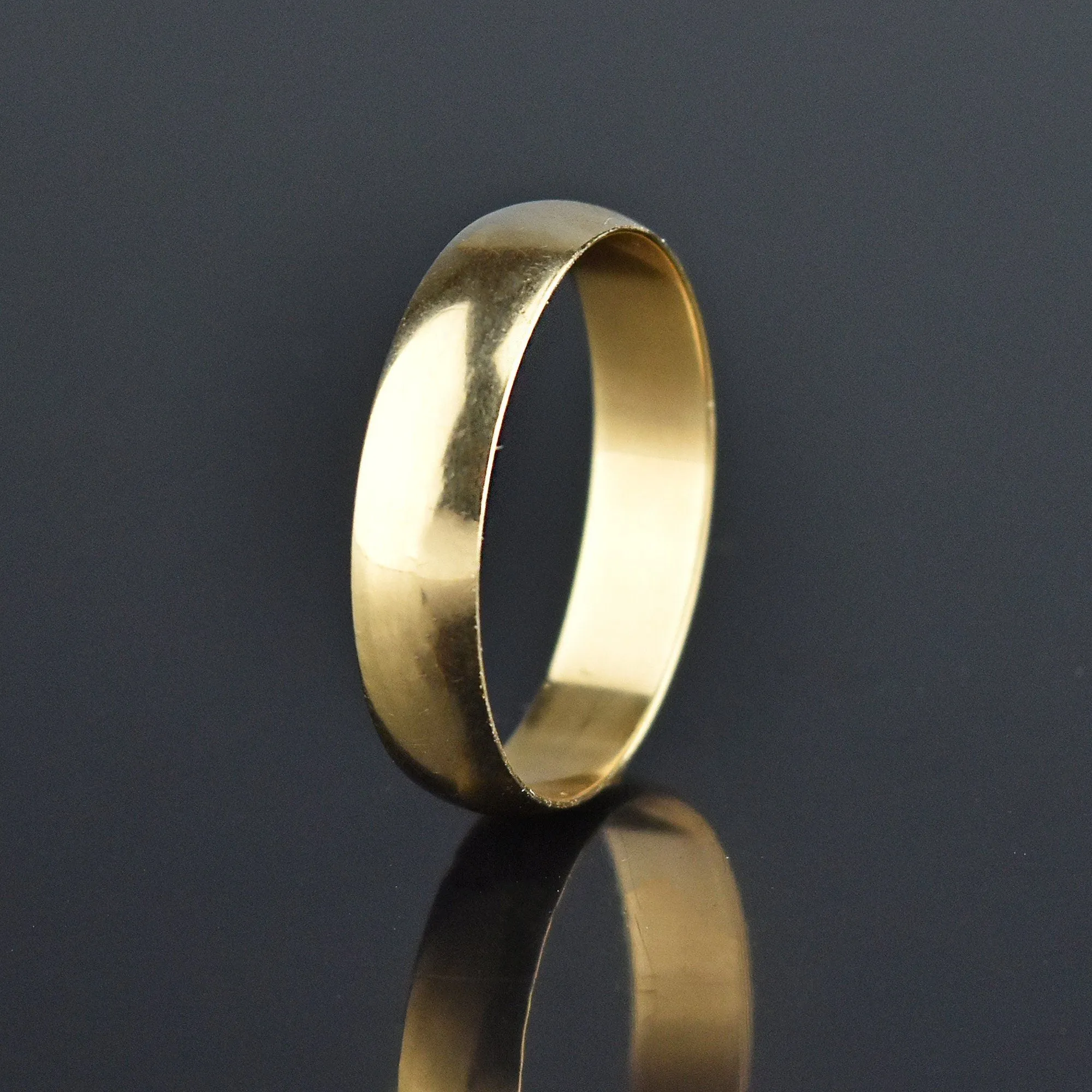 Retro Mens 10K Gold Wedding Band Ring, Sz 11.75