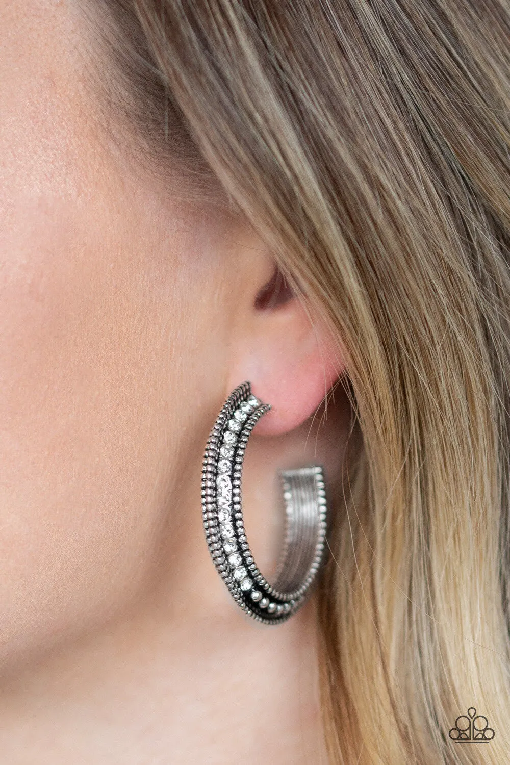 Retro Reverberation - Silver Paparazzi Earrings