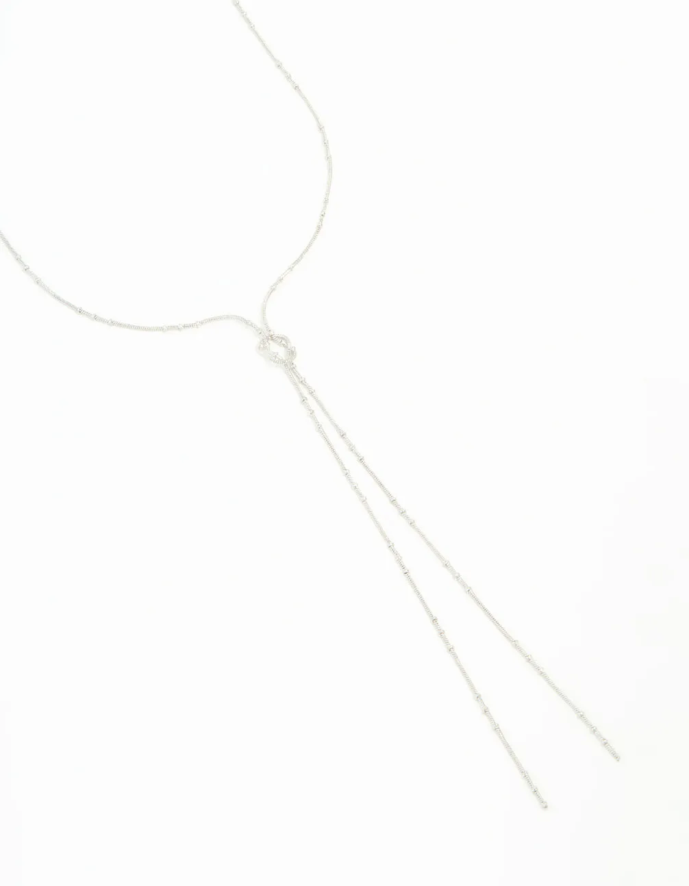 Rhodium Dainty Y-Necklace