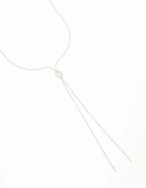 Rhodium Dainty Y-Necklace