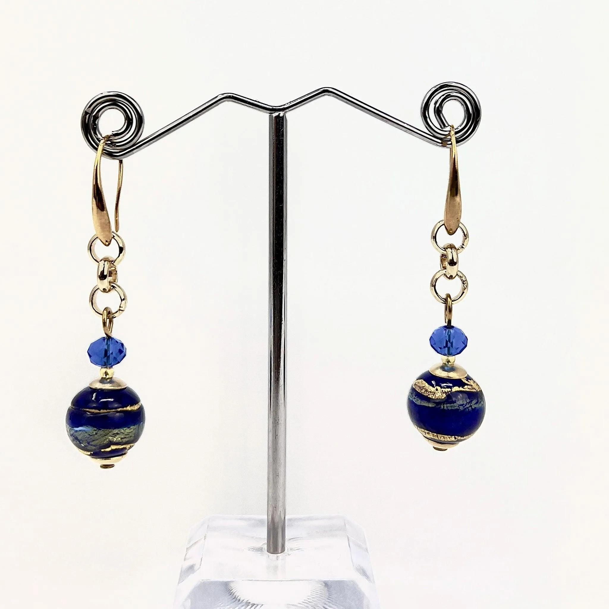 Rialto Murano Glass Bead Earrings, Made in Italy, Choice of Color