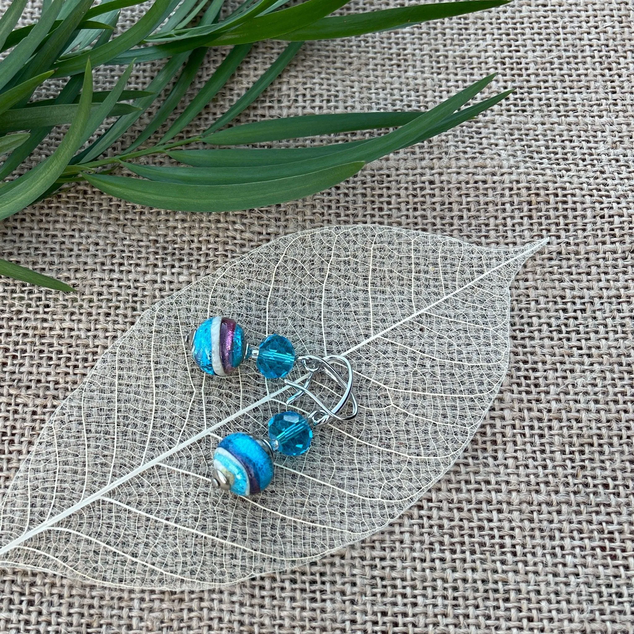 Rialto Murano Glass Bead Earrings, Made in Italy, Choice of Color