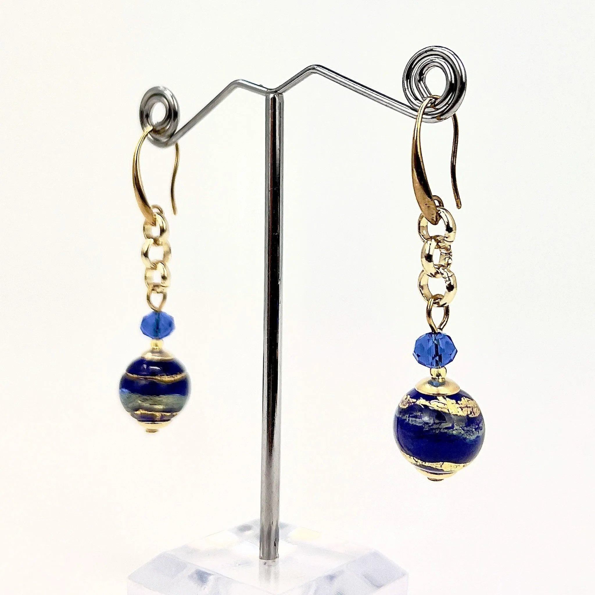 Rialto Murano Glass Bead Earrings, Made in Italy, Choice of Color