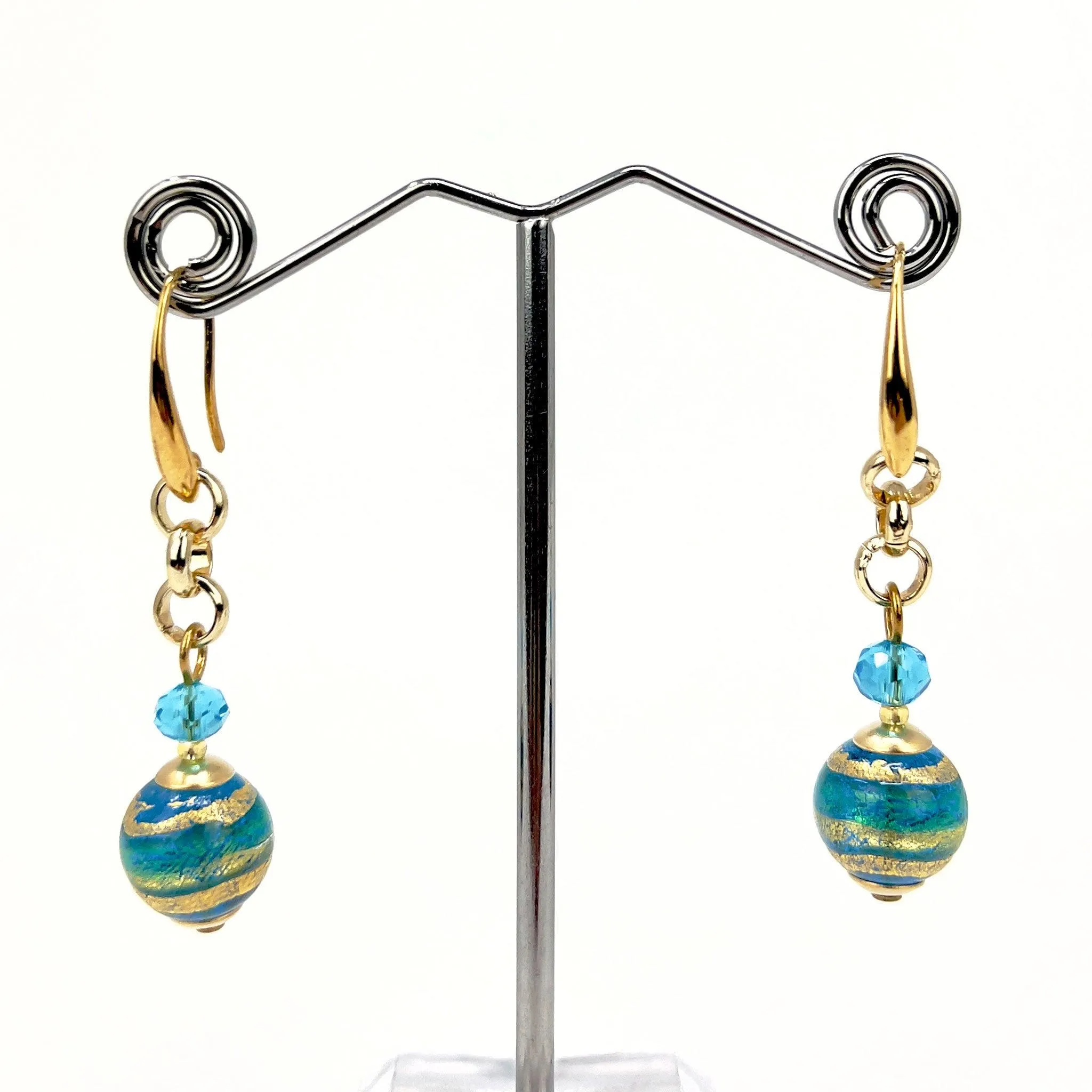 Rialto Murano Glass Bead Earrings, Made in Italy, Choice of Color