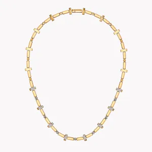 Scattered Gold Bar & Diamond Necklace