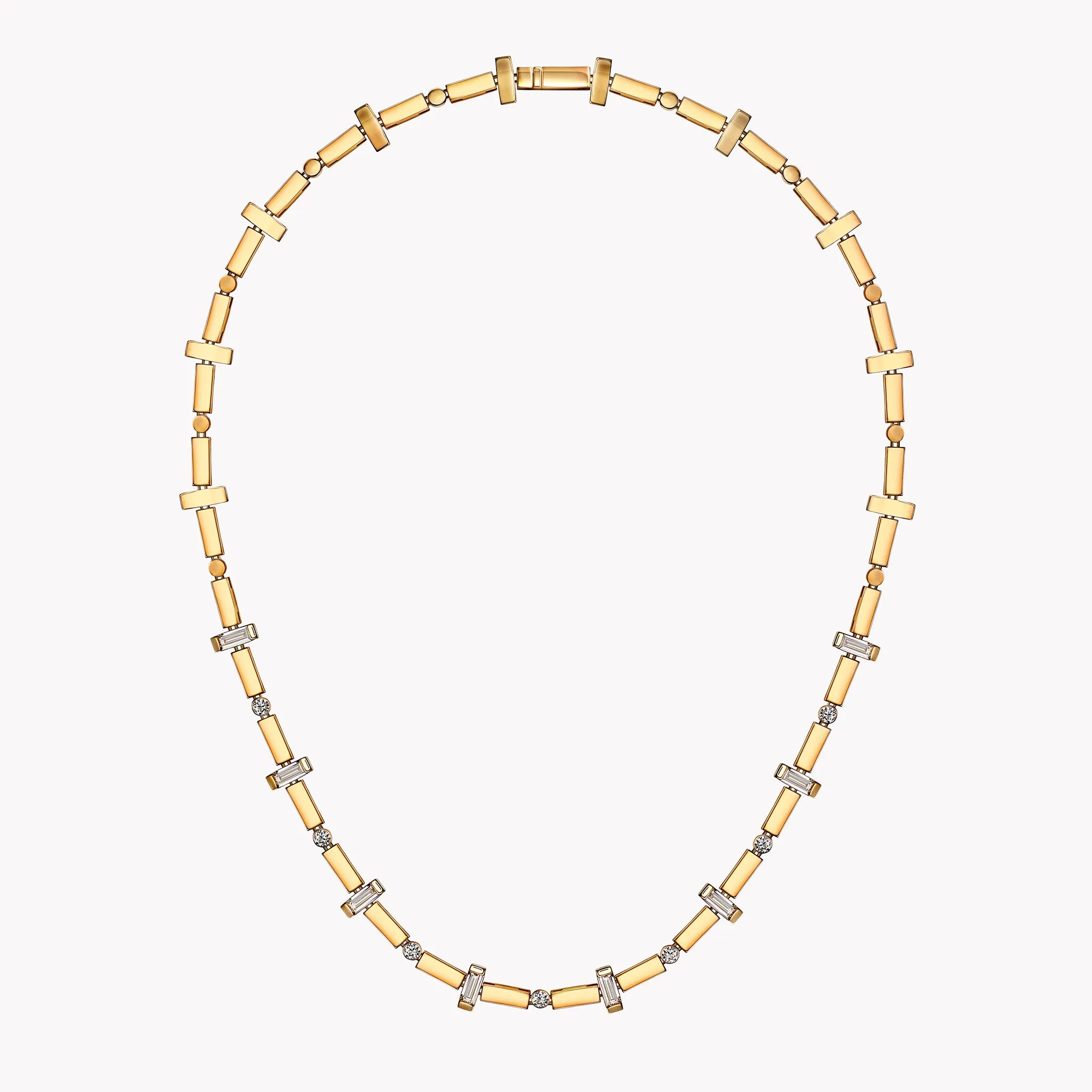 Scattered Gold Bar & Diamond Necklace