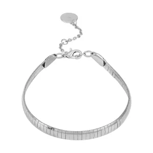 Silvertone Line Snake Chain Bracelet