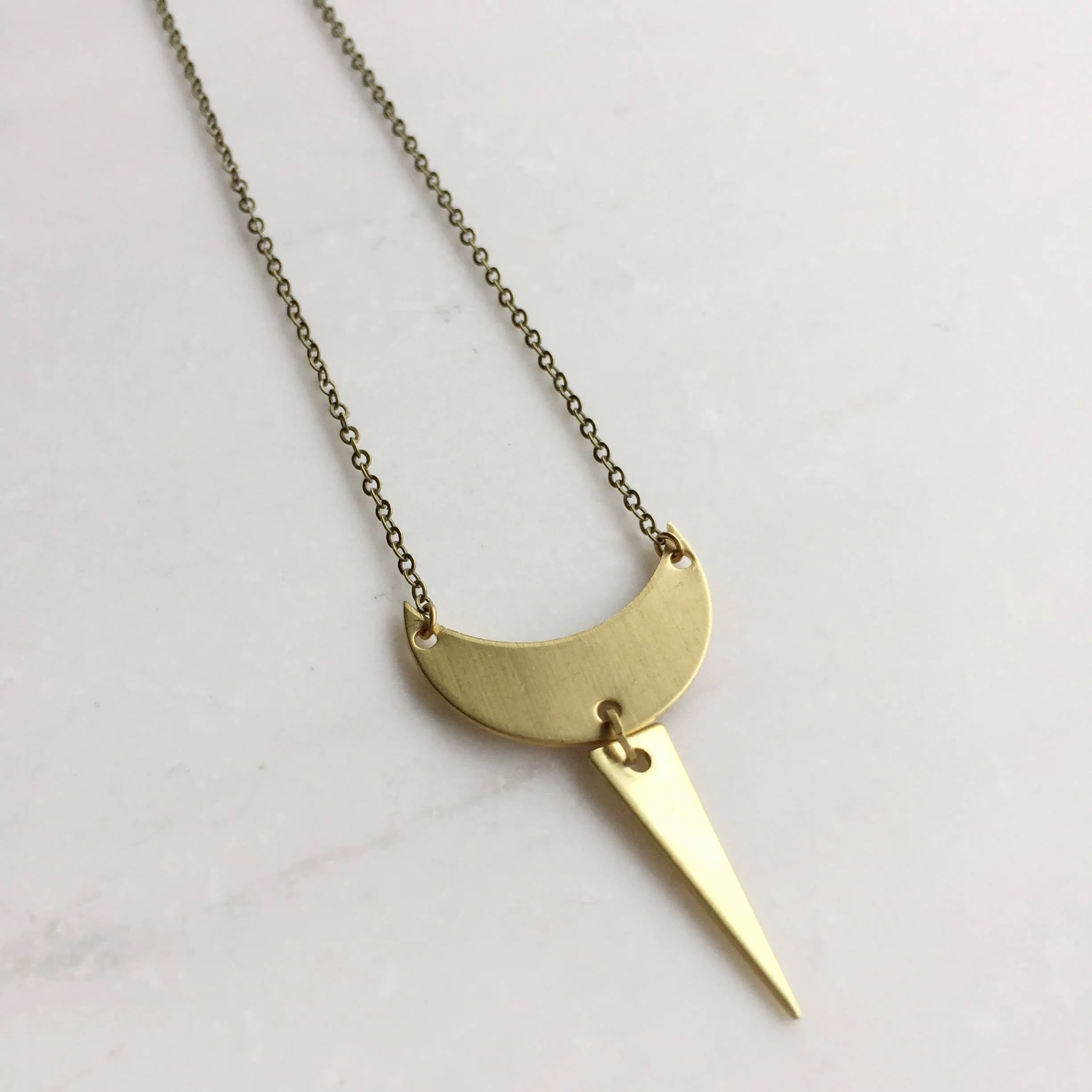 Simple Gold Spear Necklace