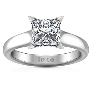 Solitaire Princess Cut Diamond Engagement Ring Jenny 14K White Gold