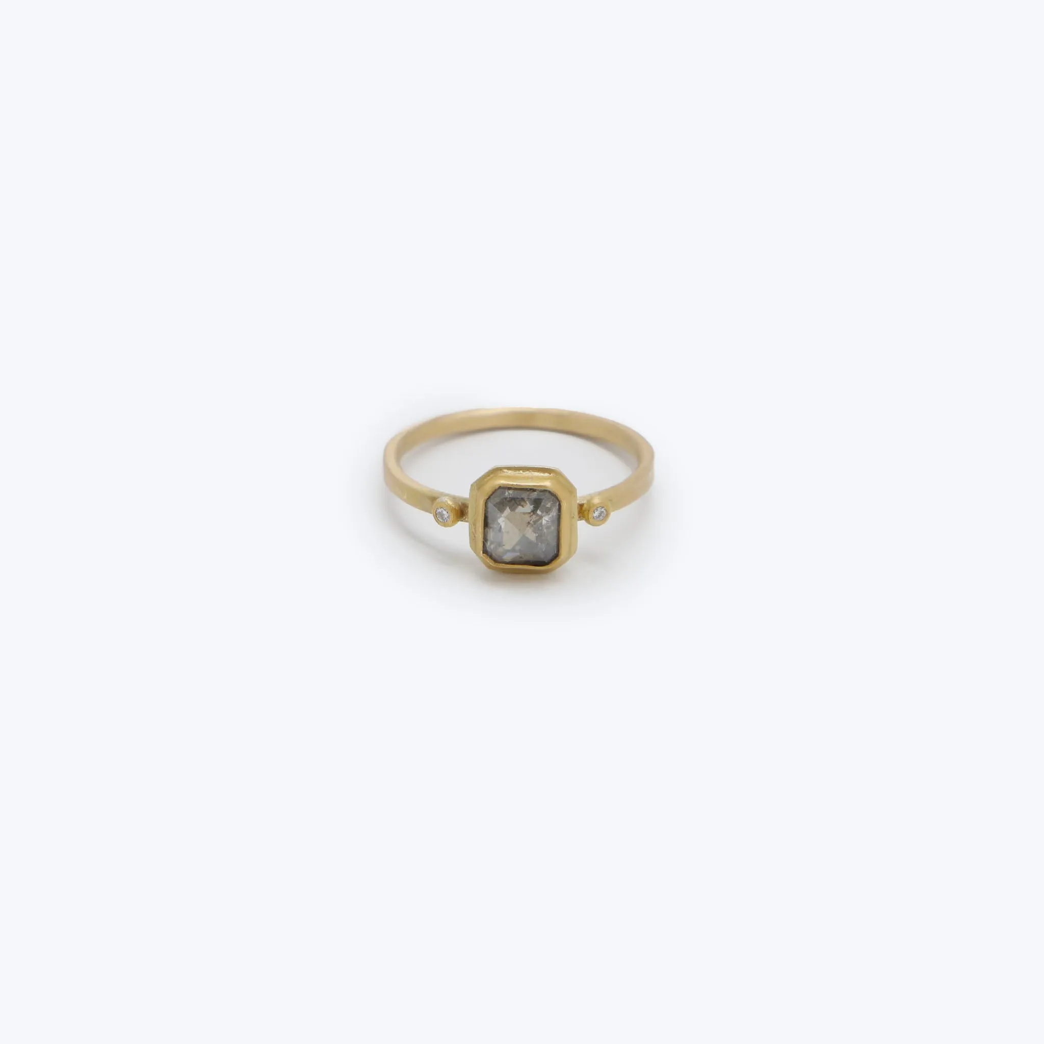 Square Grey Diamond Ring, Size 6