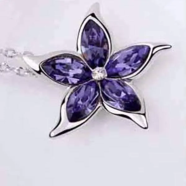 Starfish Flower Jewel IOBI Crystals Necklace - Choose Your Color