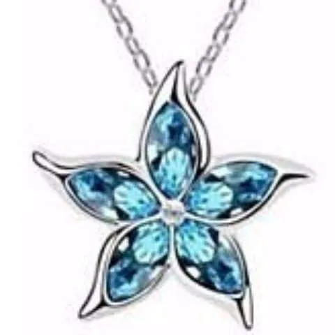 Starfish Flower Jewel IOBI Crystals Necklace - Choose Your Color