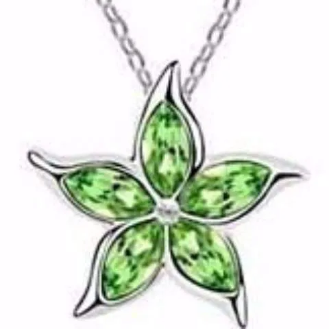 Starfish Flower Jewel IOBI Crystals Necklace - Choose Your Color