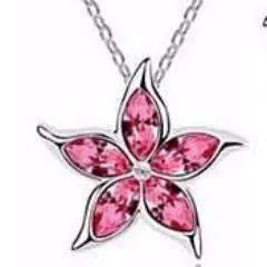 Starfish Flower Jewel IOBI Crystals Necklace - Choose Your Color