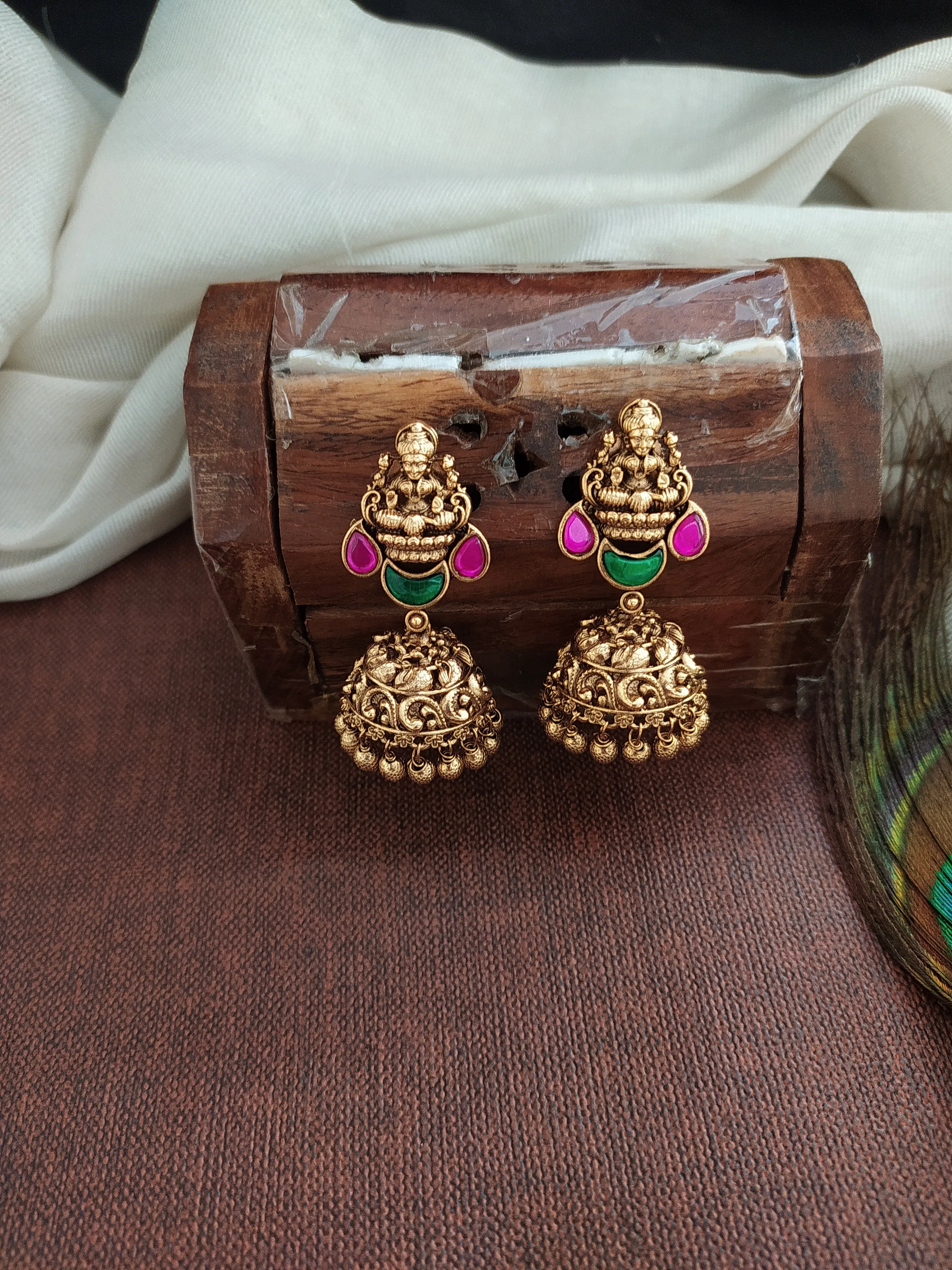 Statement Jadau Kundan Antique Lakshmi Necklace Set with Jhumki  Perfect for Festive and Wedding Occasions