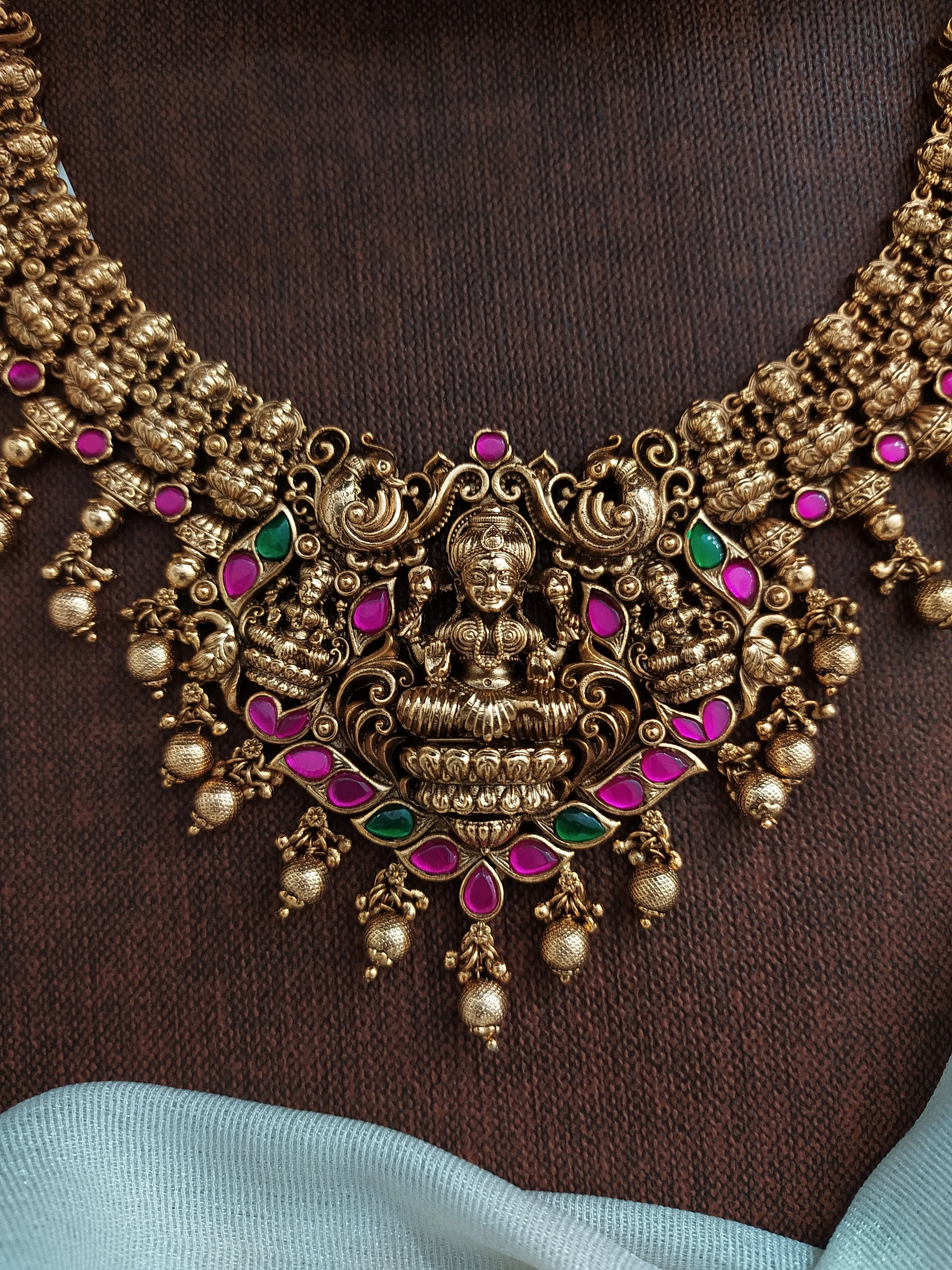 Statement Jadau Kundan Antique Lakshmi Necklace Set with Jhumki  Perfect for Festive and Wedding Occasions