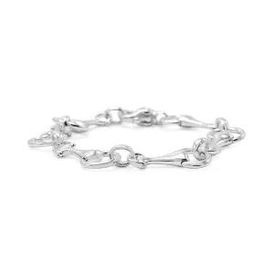 Stirrup Design 8" Link Bracelet - Sterling Silver