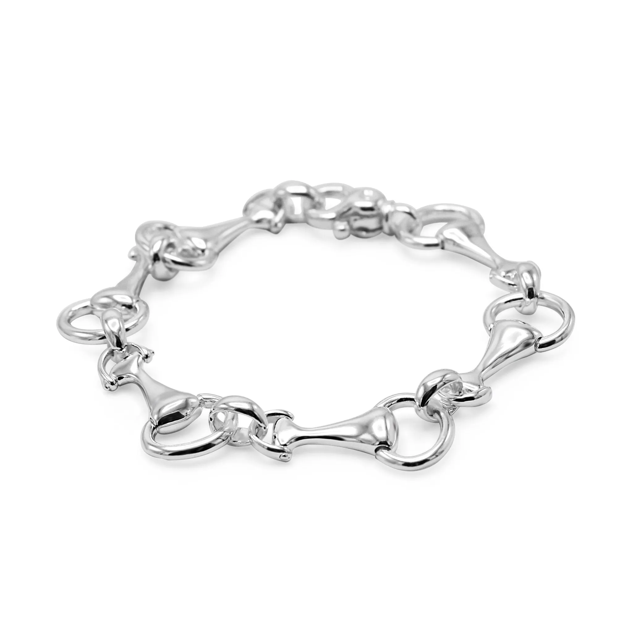 Stirrup Design 8" Link Bracelet - Sterling Silver