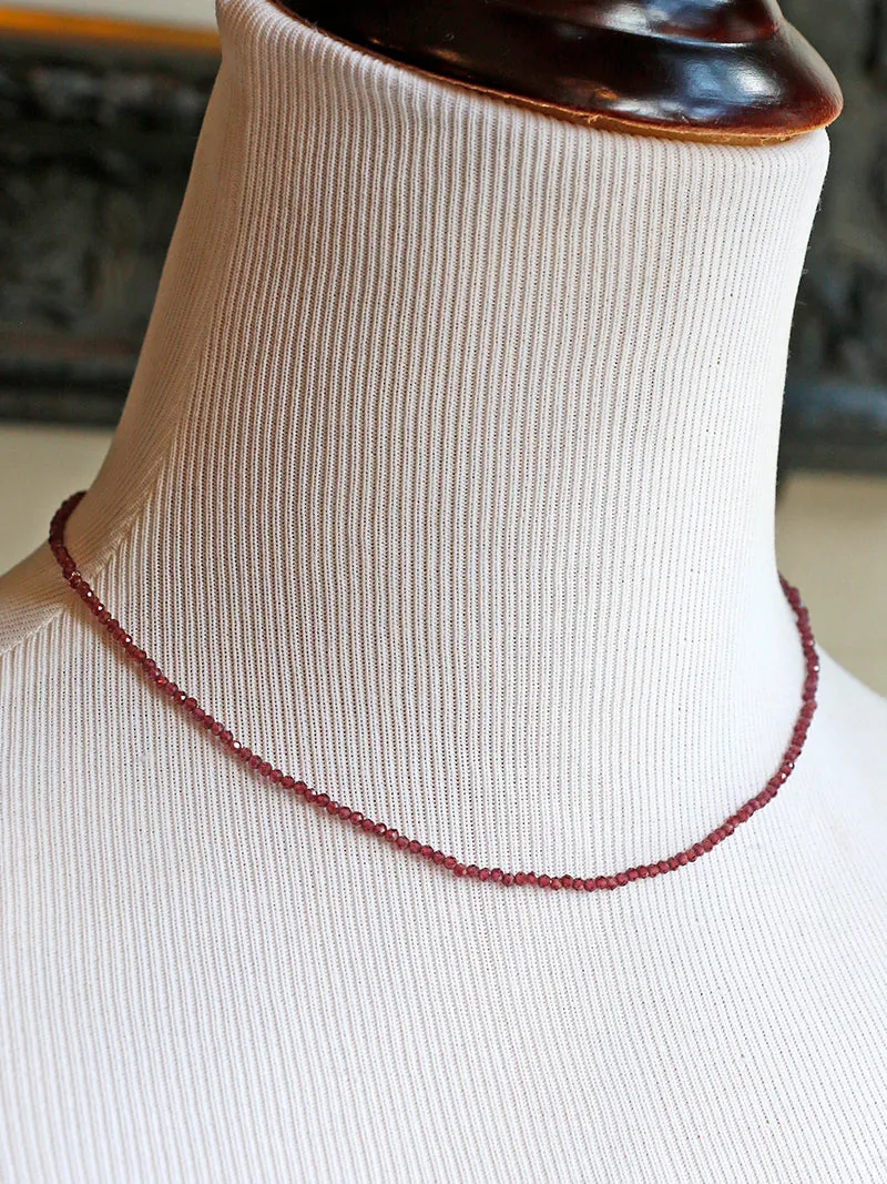 Susan Rifkin Tiny Garnet Bead Necklace