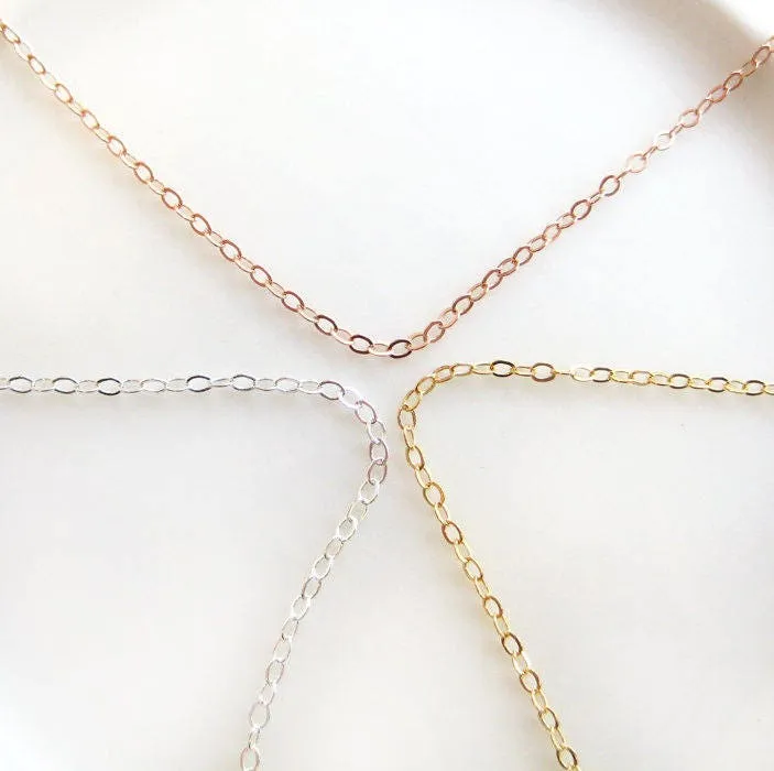 Thin Gold Chain - Cable Chain Necklace - Delicate Layering Necklace - Choker - CG202N. Starts at