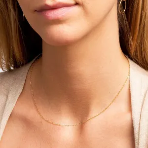 Thin Gold Chain - Cable Chain Necklace - Delicate Layering Necklace - Choker - CG202N. Starts at