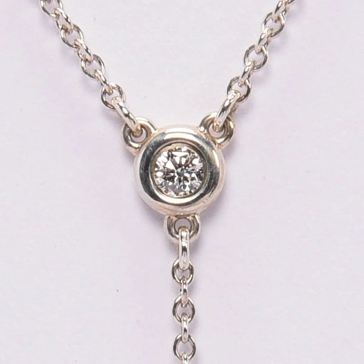 Tiffany & Co Silver Elsa Peretti Diamonds By The Yard Necklace