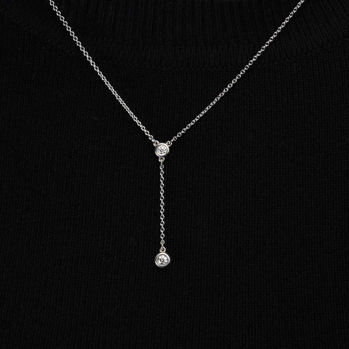 Tiffany & Co Silver Elsa Peretti Diamonds By The Yard Necklace