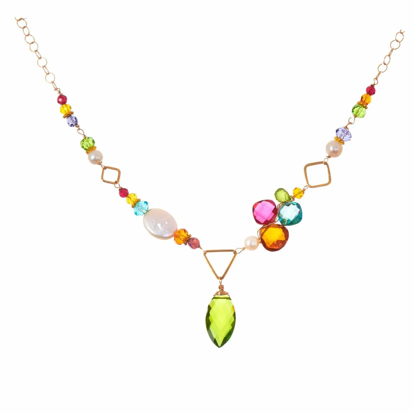 Unique Asymmetrical Colorful Kaleidoscope Necklace