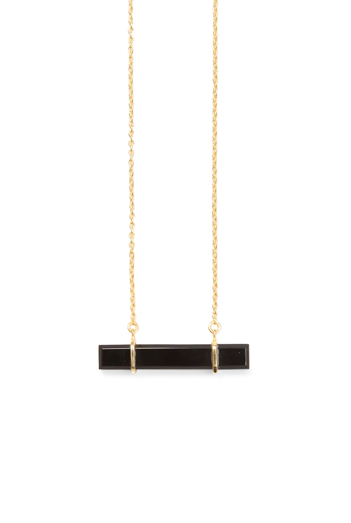 Urban Bar Necklace with Black Onyx