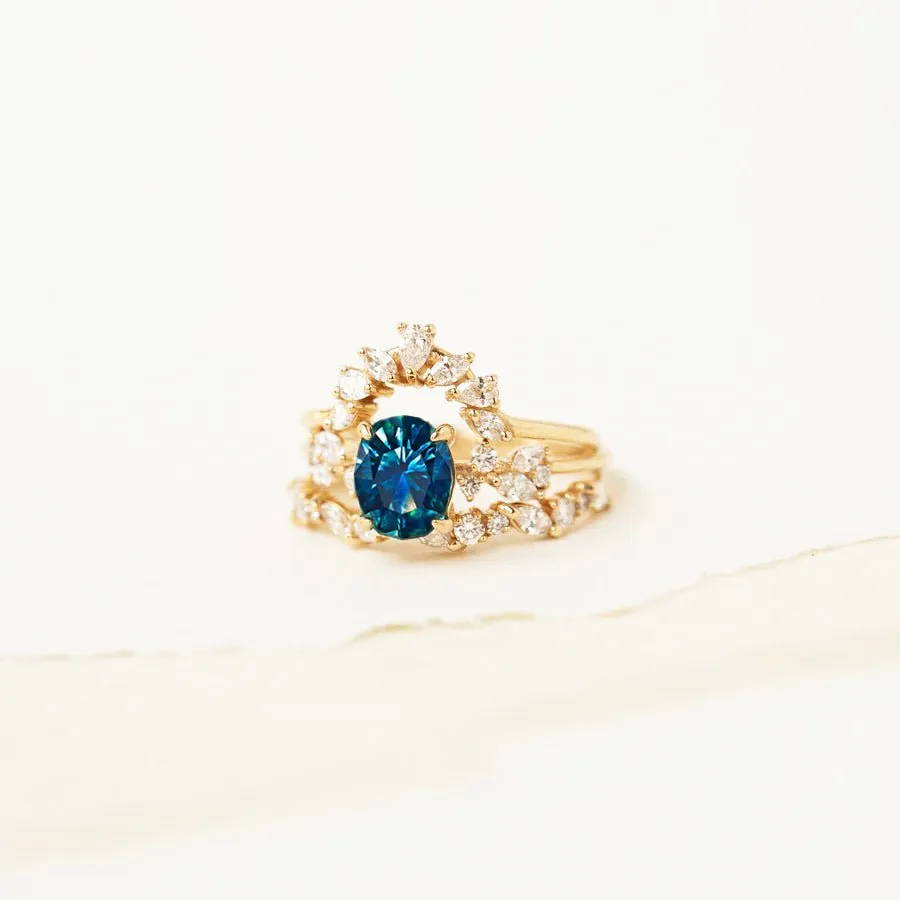 voice of love one-of-a-kind - 14k yellow gold, blue oval sapphire -AC