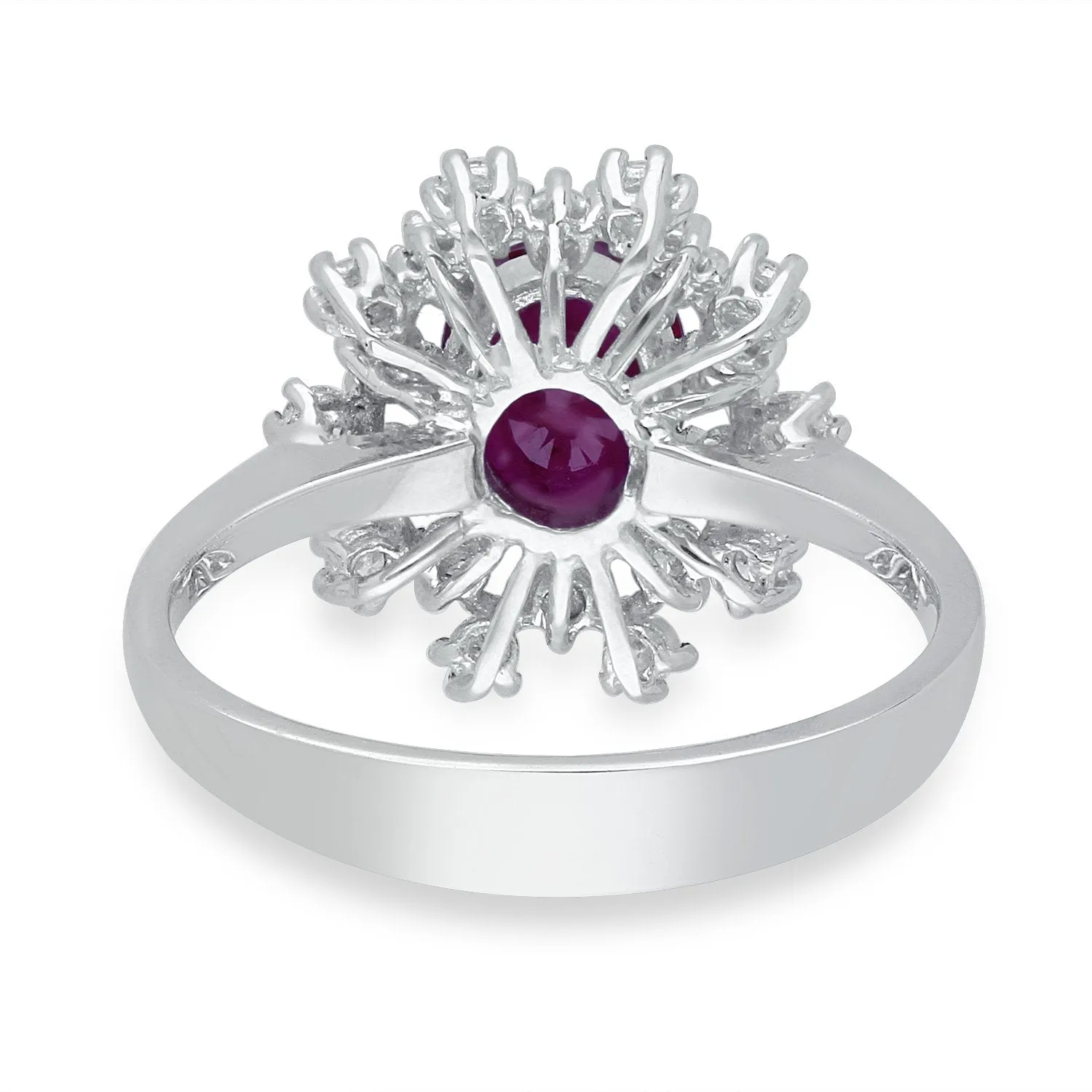 White Gold Ruby & Diamond Heirloom Ring