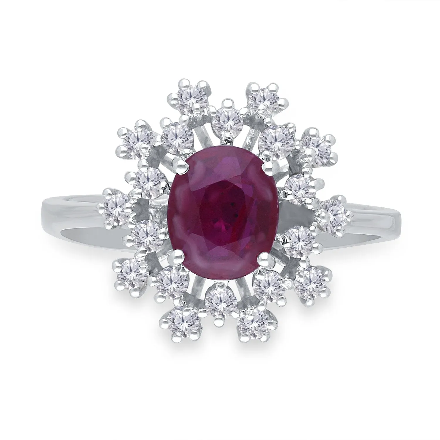 White Gold Ruby & Diamond Heirloom Ring