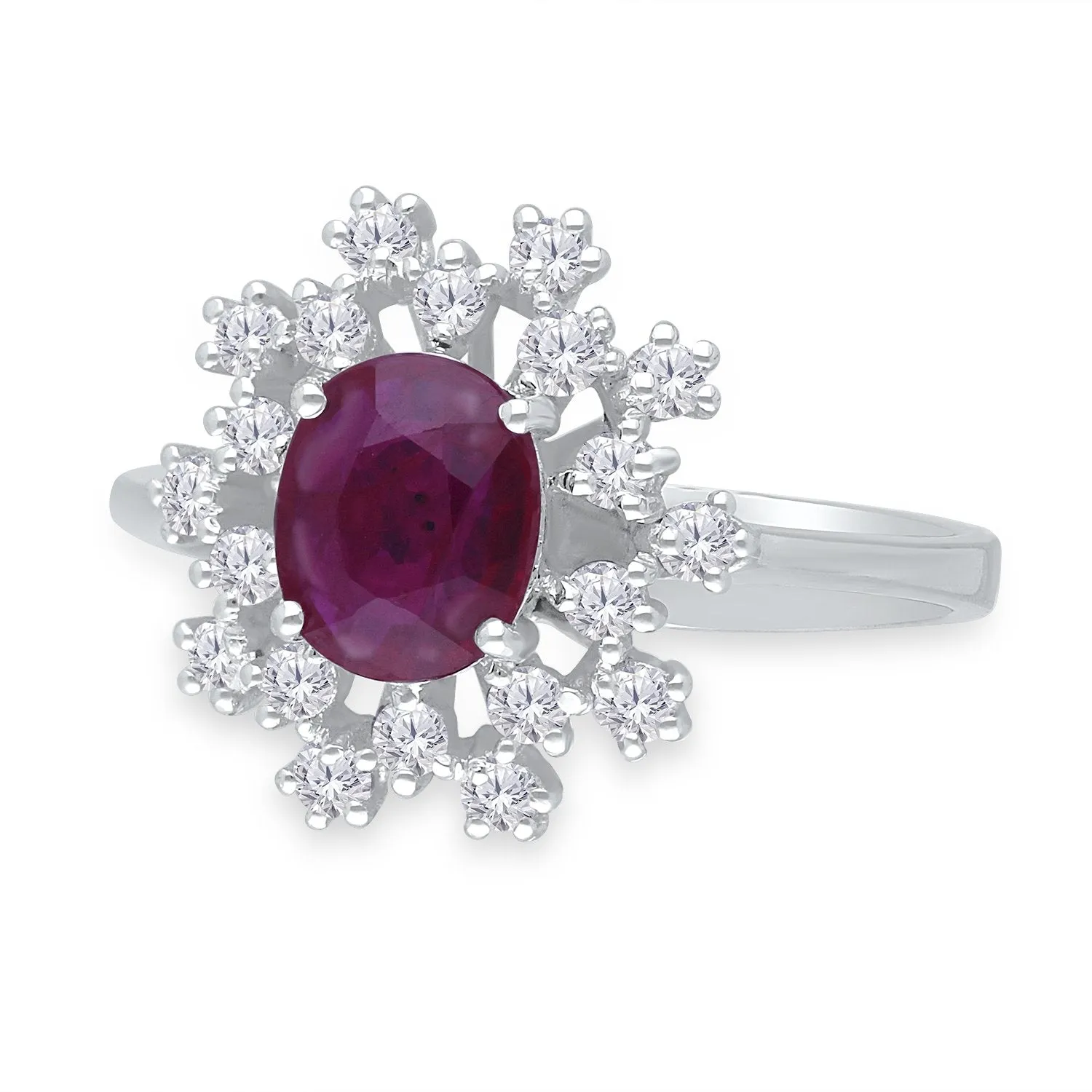 White Gold Ruby & Diamond Heirloom Ring