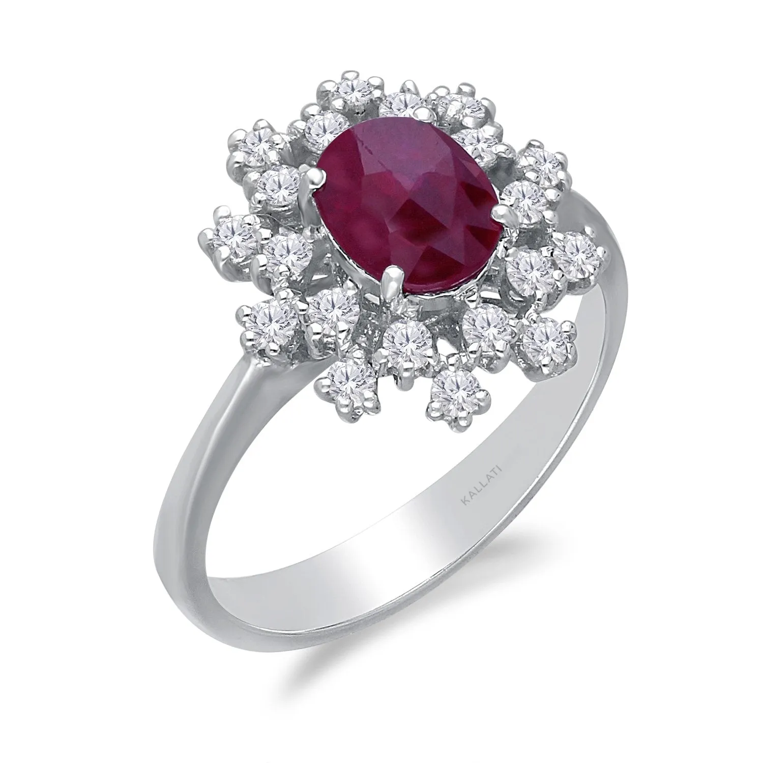 White Gold Ruby & Diamond Heirloom Ring