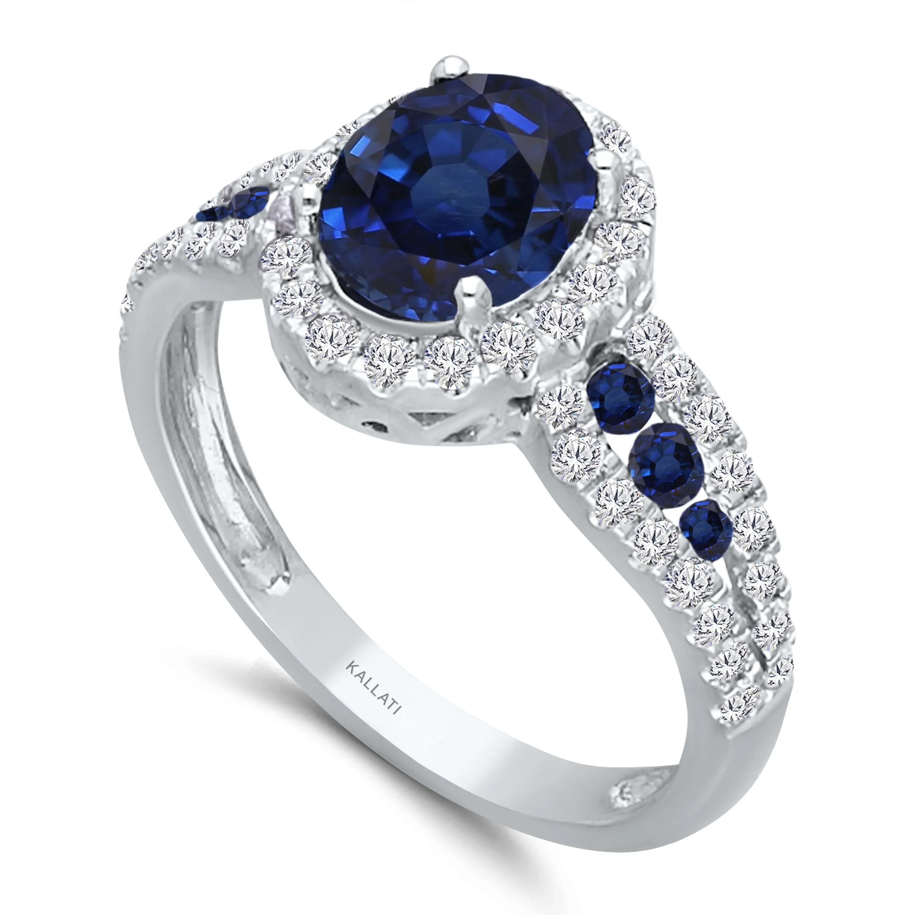 White Gold Sapphire & Diamond Heirloom Ring