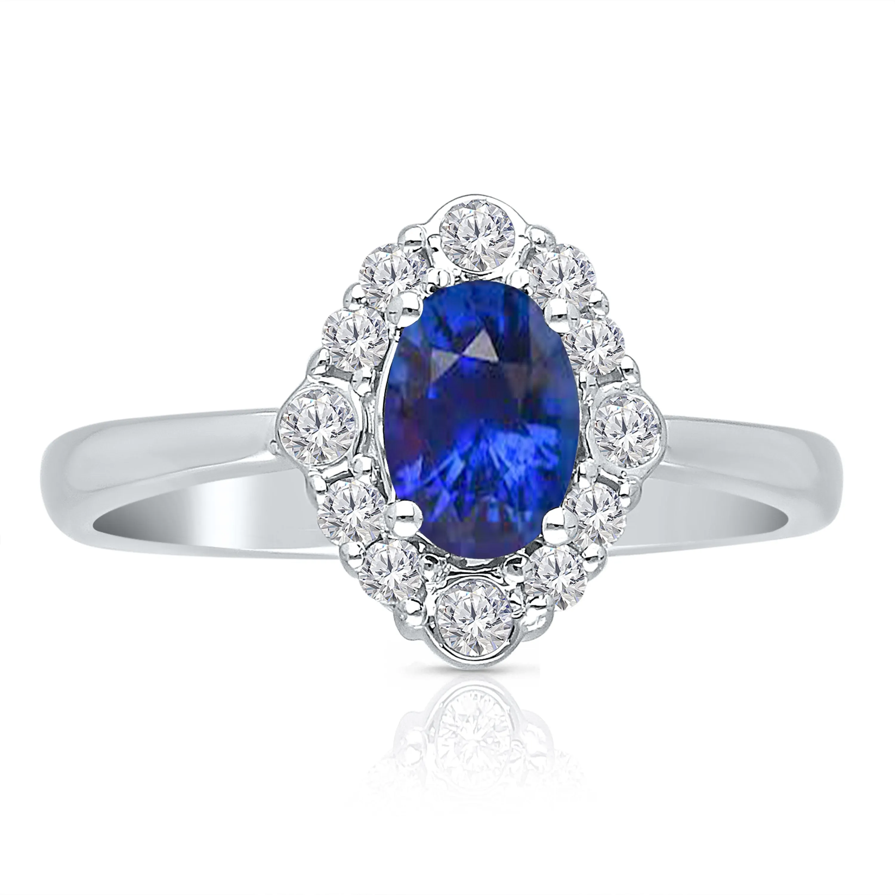 White Gold Sapphire & Diamond Heirloom Ring