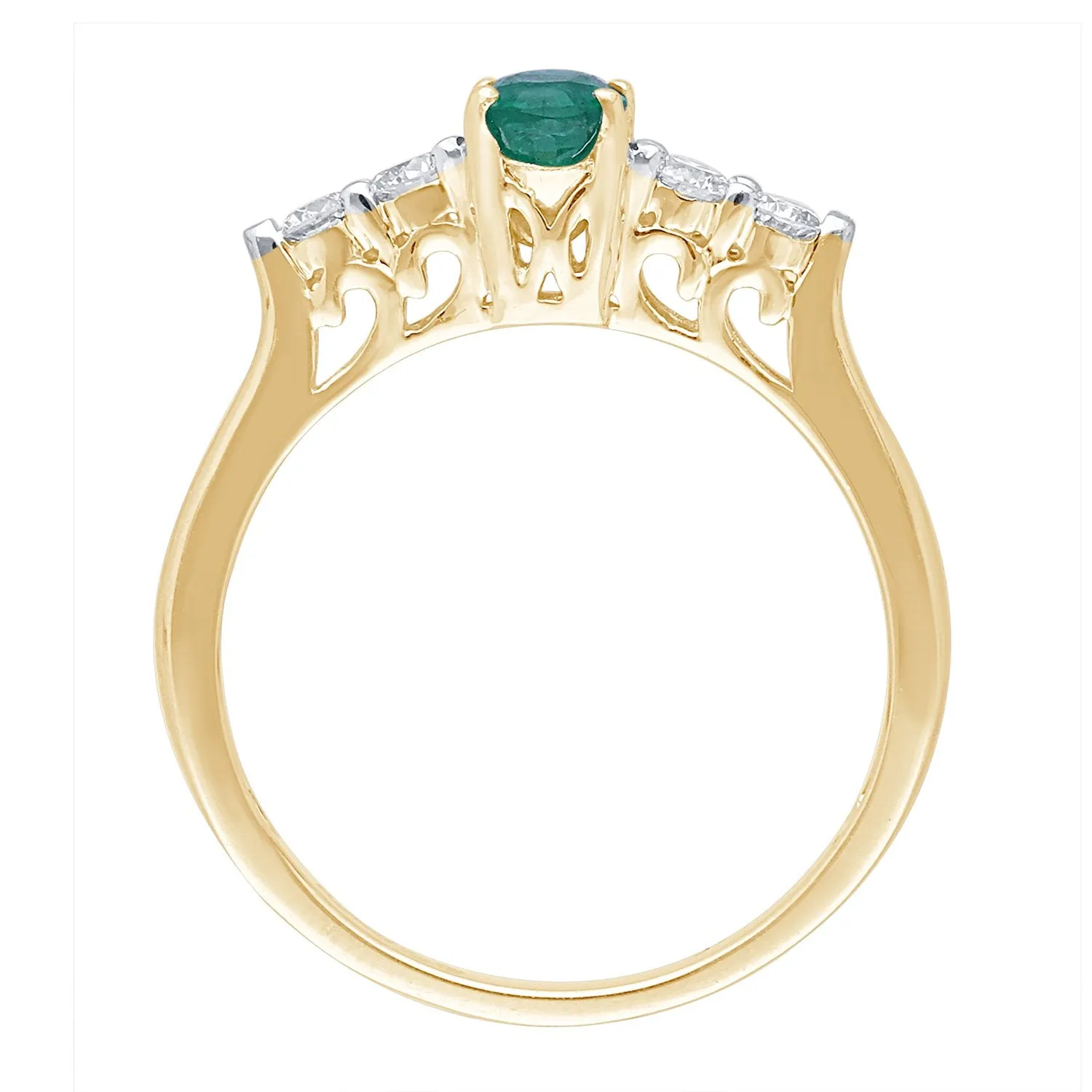 Yellow Gold Emerald & Diamond Heirloom Ring