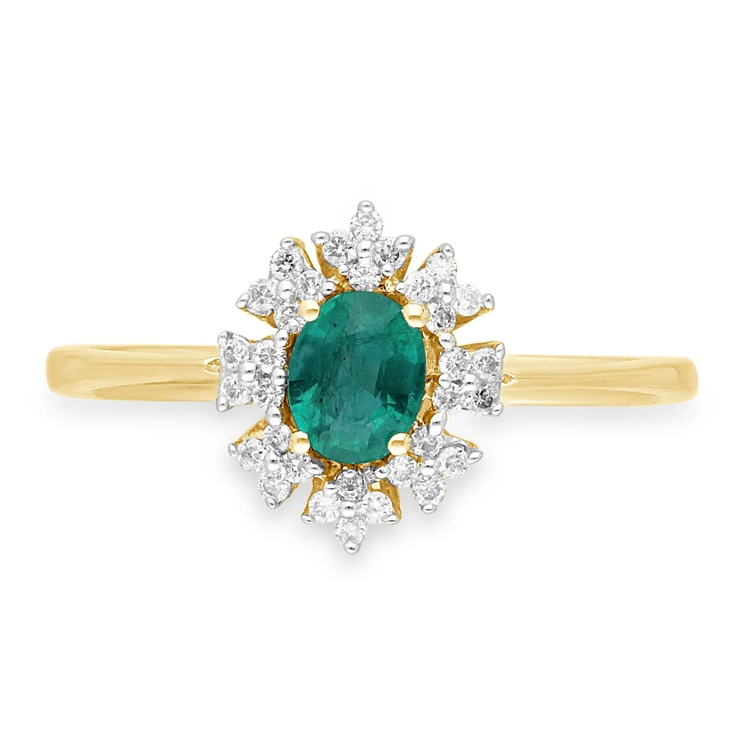 Yellow Gold Emerald & Diamond Heirloom Ring