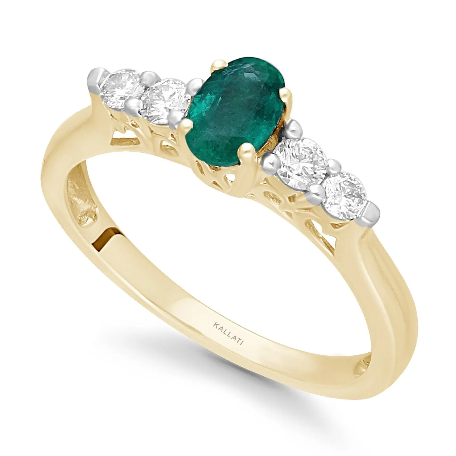 Yellow Gold Emerald & Diamond Heirloom Ring