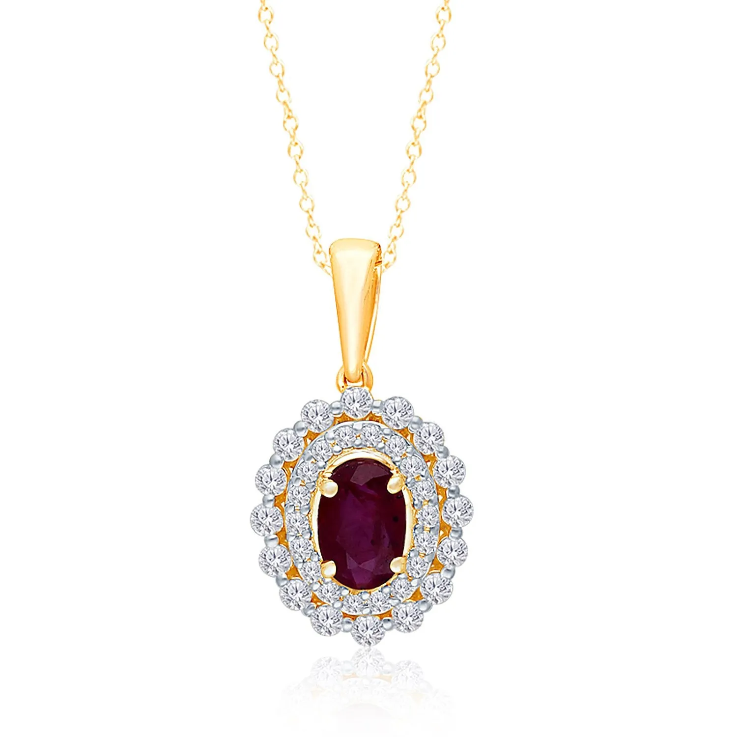 Yellow Gold Ruby & Diamond Heirloom Pendant