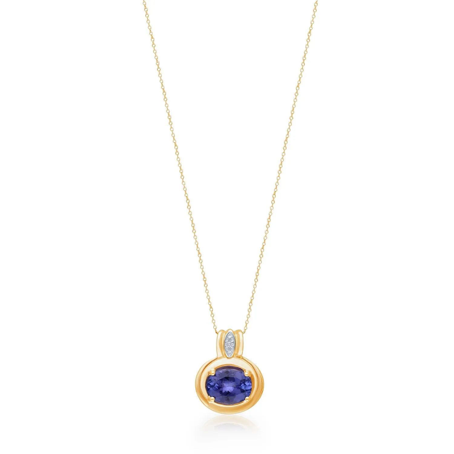 Yellow Gold Tanzanite & Diamond Heirloom Pendant